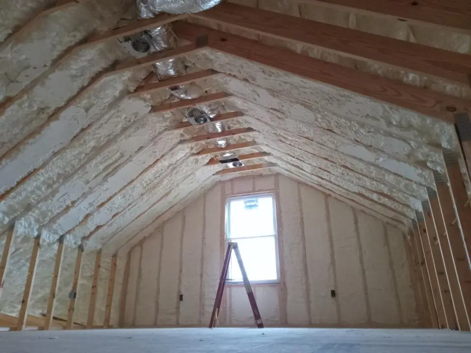 Spray foam roofing application for Crawl Space Insulation project in Krum